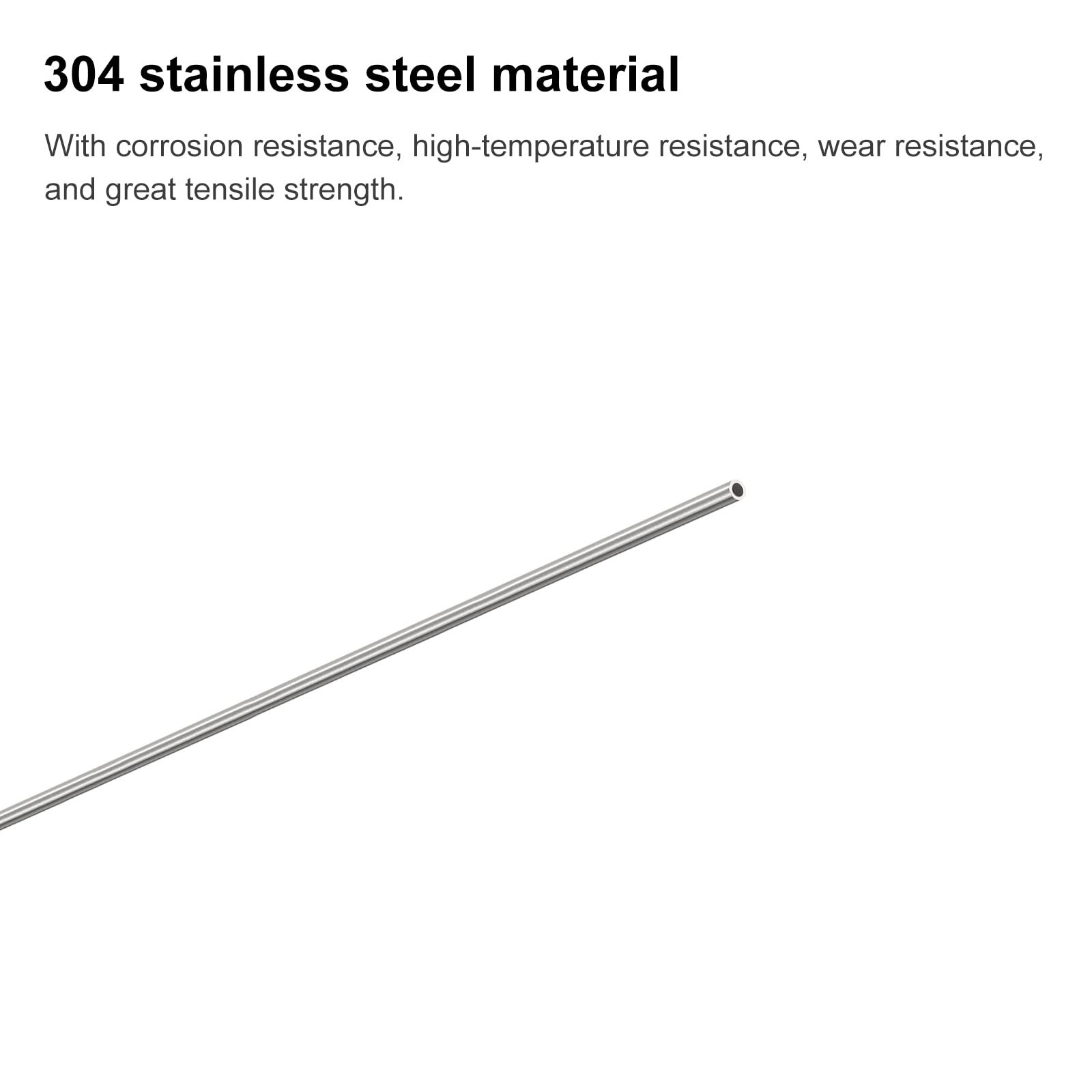 QUARKZMAN 2 szt. rurka kapilarna ze stali nierdzewnej 304 OD 0,4 mm x 0,1 mm, rura metalowa, grubość ścianki 250 mm