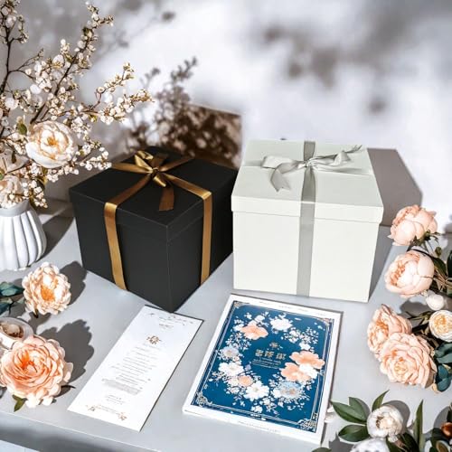 YINUOYOUJIA Large Gift Box 12x12x10 Inches,White Gift Boxes for Presents,Birthday Box,for Packaging,Valentine's Day,Mother's Day,Christmas,Anniversaries,Family or Business.