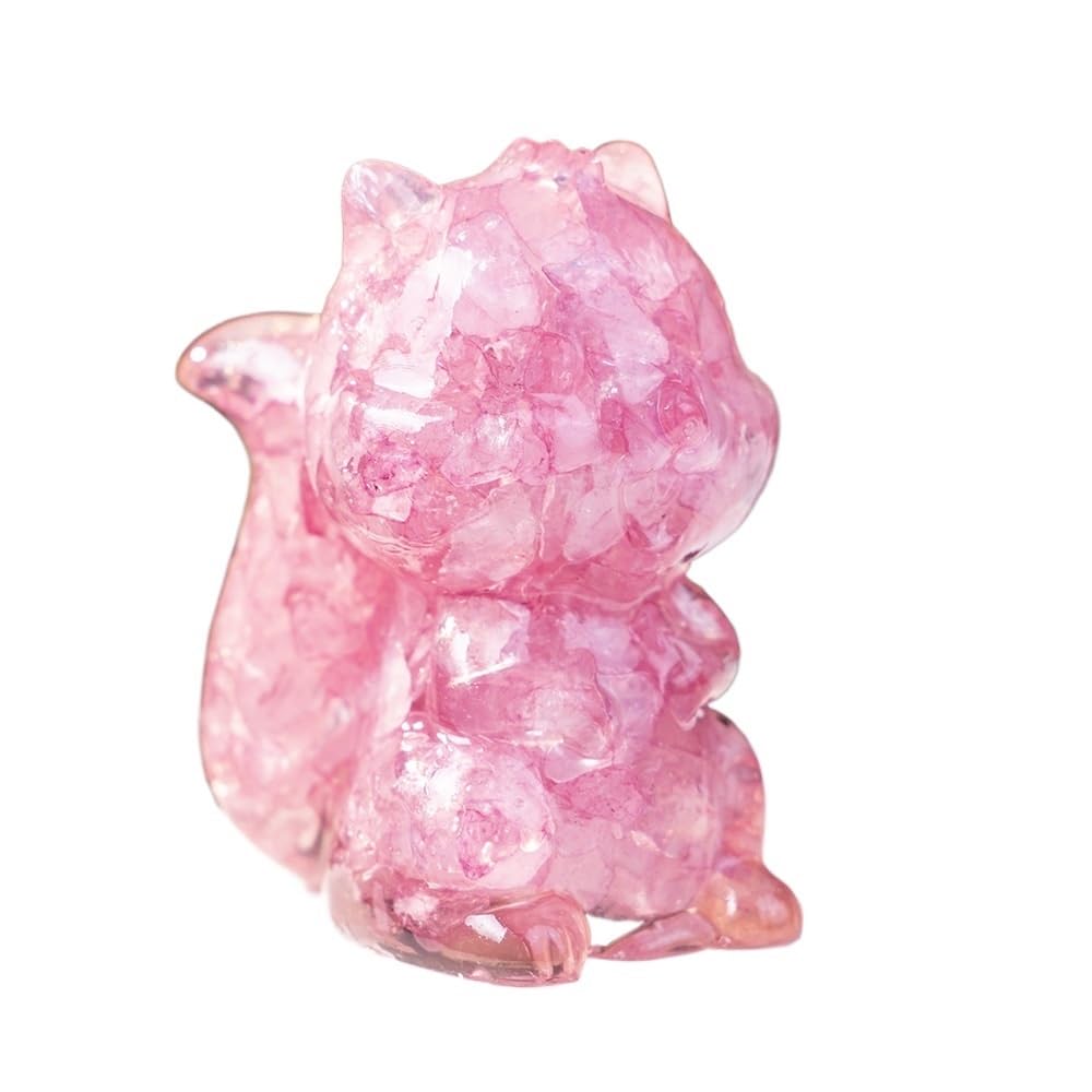 HUFFA Natural Crystal Chip Resin Squirrel Figurine - Unique Home and Office Decoration