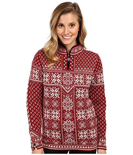 Dale of Norway Women's Peace Sweater, Red Rose/Off White, Large