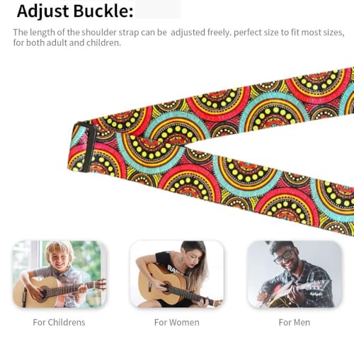 Image of MOCKING BIRD Guitar Belt with guitar wall mount hanger Adjustable Buckle Guitar strap for acoustic Guitar Electric Guitar bass Guitar Hanger with Colourful Plectrum picks