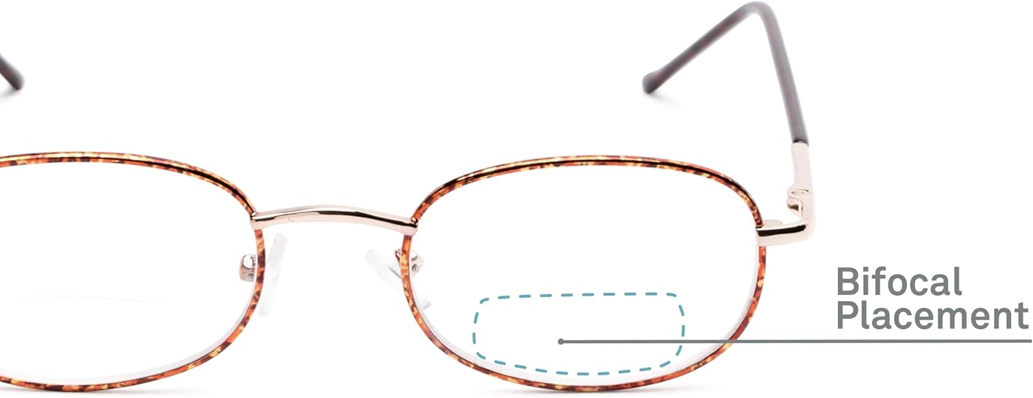 Readers.com Reading Glasses: The Memphis Bifocal, Metal oval Style for Men and Women