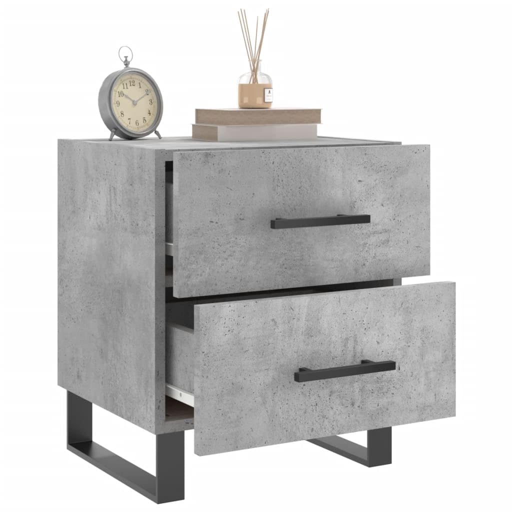 Homgoday Comodini, 2 pezzi, comodino, comodino, comodino, comodino, comodino, comodino, comodino, comodino, tavolino per camera da letto, soggiorno, grigio cemento, 40 x 35 x 47,5 cm, materiale in