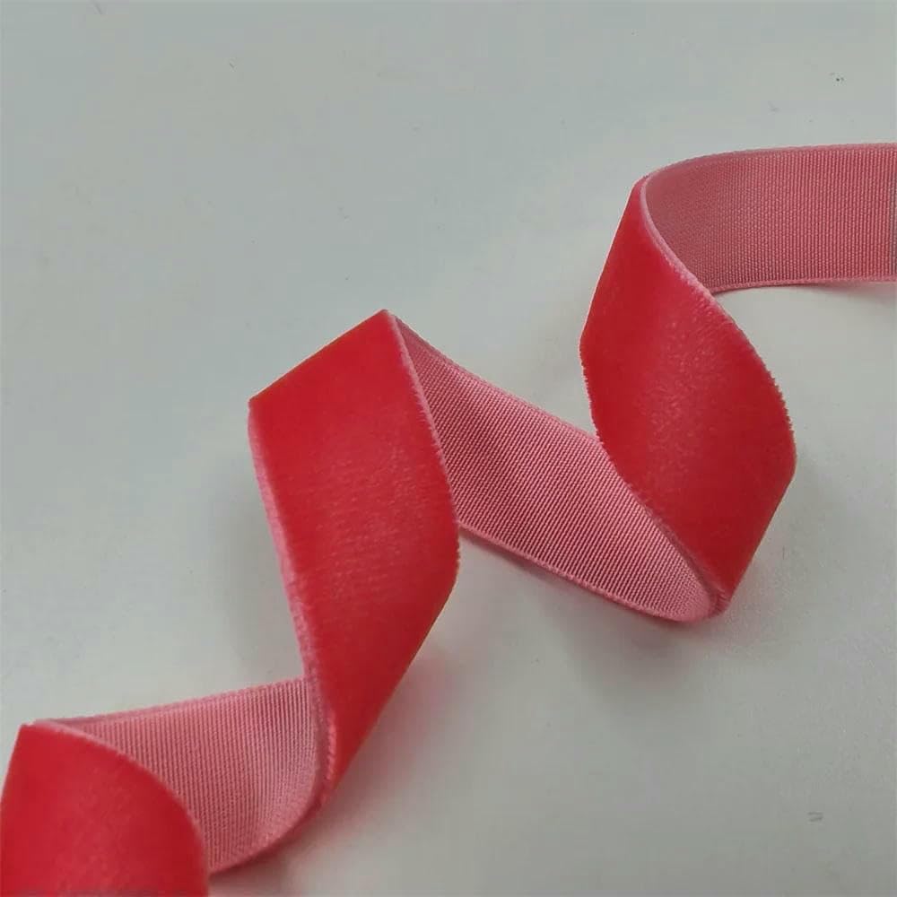 Cinta de terciopelo de una sola cara, color rojo sandía, 6-25 mm, 5-300 yardas, para decoración de fiestas, hecha a mano, para envolver el pelo, lazo para hacer tú mismo, Navidad, 25 mm x 25 yardas,