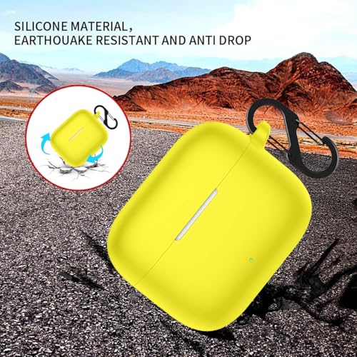 Image of Anvique Silicone Protective Case Cover for Oppo Enco Buds 3 Pro, Earbuds Accessories (Yellow S)