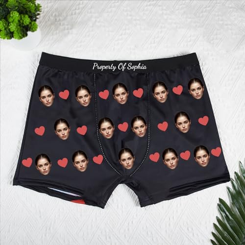 Custom Face Boxers for Men Custom Face Underwear with Picture/Photo Personalized Face Boxer Briefs For Men Valentines Day Gifts Boxers for Boyfriends Him Father Husband Wedding Gifts (Color10)2