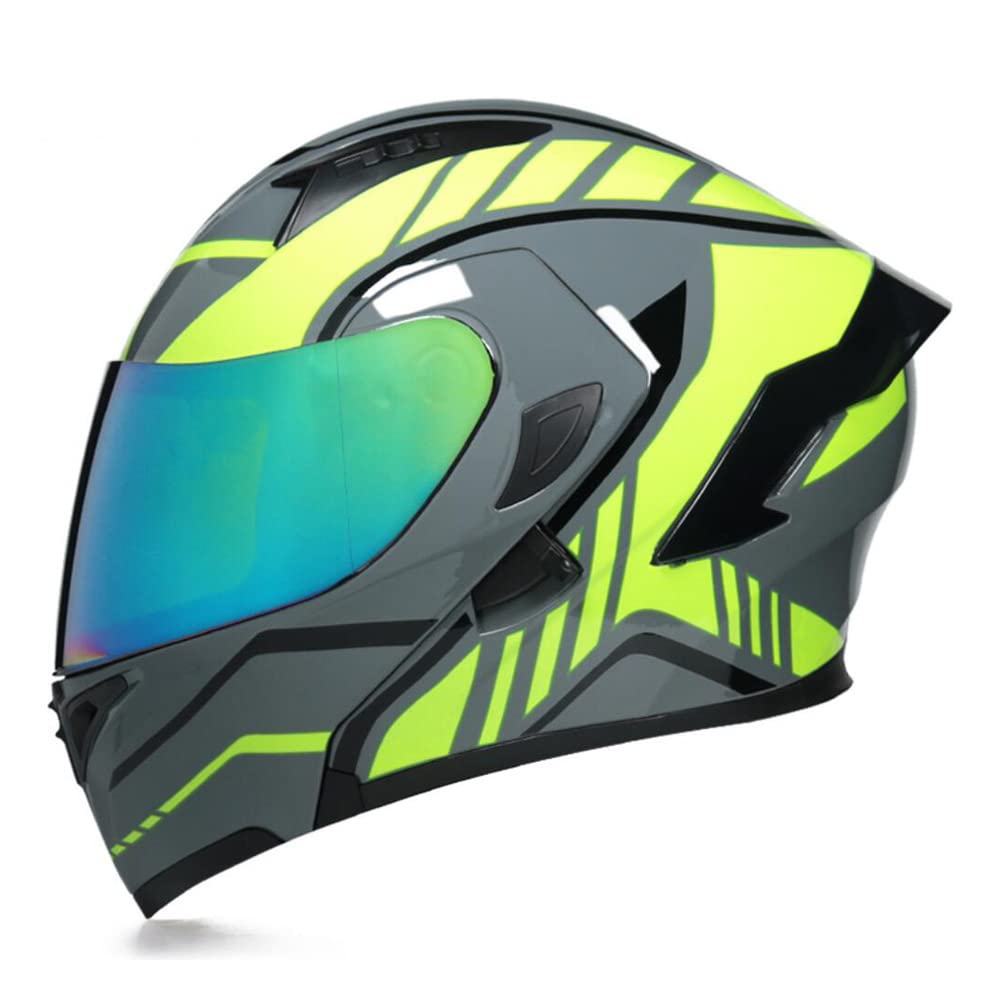 Full Face Flip Up Motorcycle Modular Helmet Integrated Motorbike Dual Visor for Adults Men Women Moped Street Racing DOT Approved — view 21