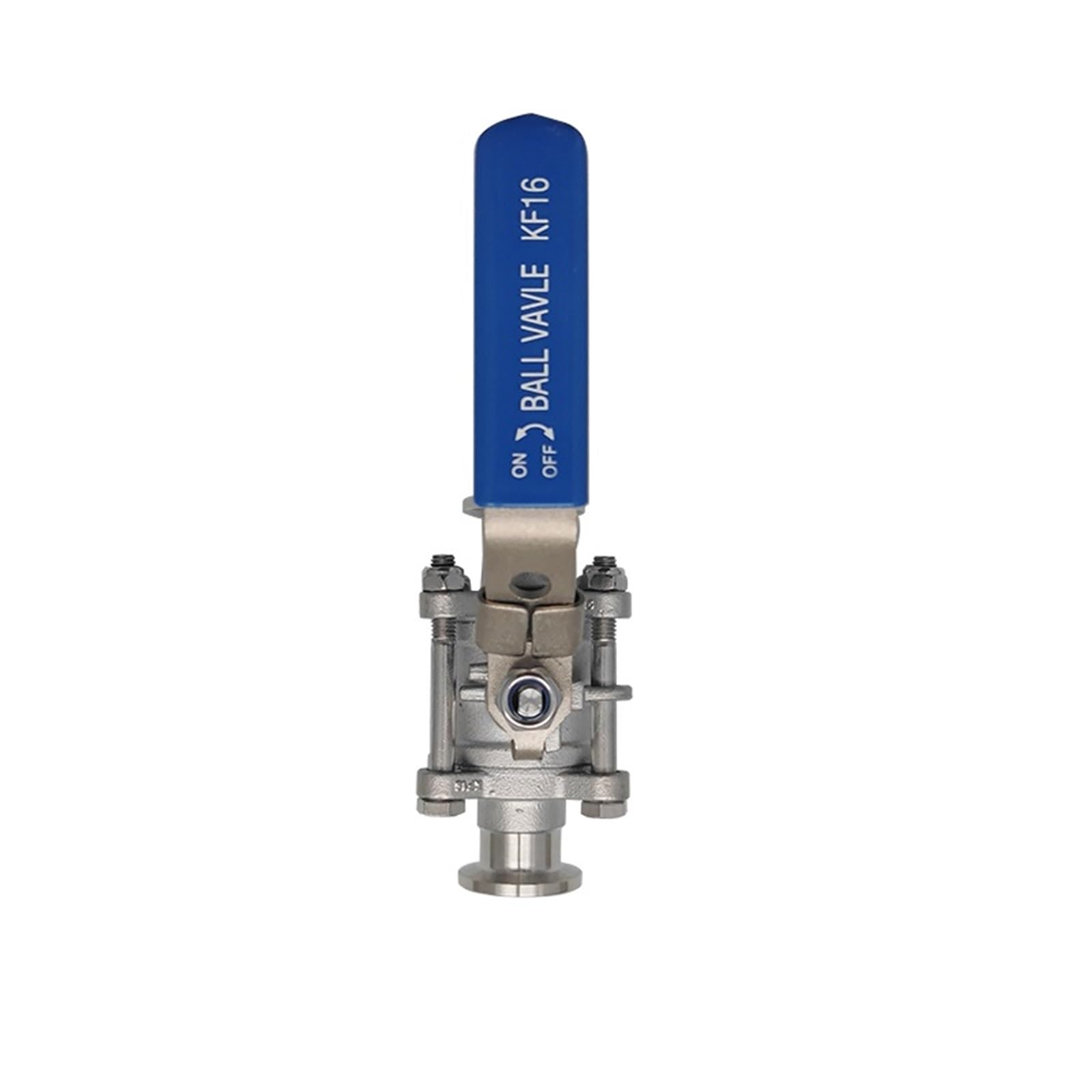 Válvula de bola manual de alto vacío de 3 piezas, brida KF16, KF25, KF40 y KF50, de acero inoxidable 304/316L, 1 unidad(KF-16,SS316L)