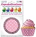Cupcake Creations 32 Count Cupcake Baking Papers, Light Pink Polka Dot