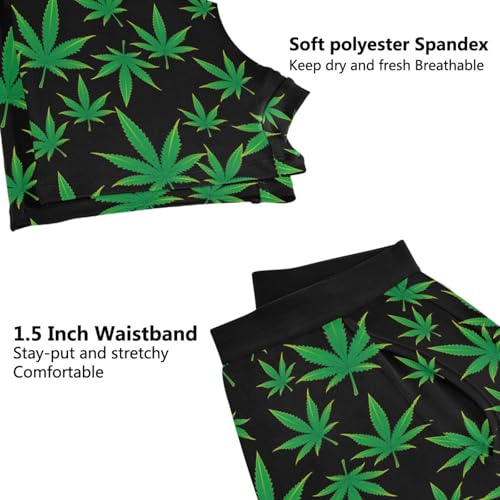 Men's Marijuana Weed Cannabis Leaf Boxer Briefs Soft Comfort Sports Underwear S-XXL4