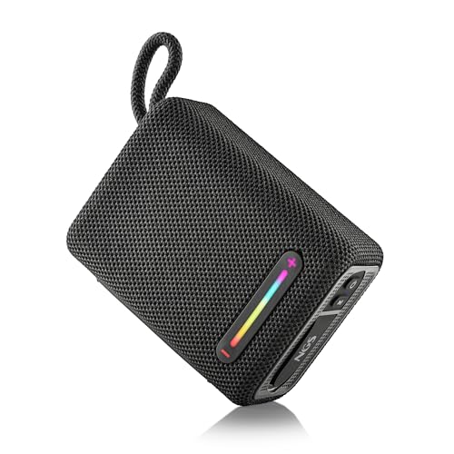 NGS Roller Furia 1 Black - Altavoz Portátil Compatible con Tecnología Bluetooth, Luces RGB, Impermeabilidad IPX6, 15 W, True Wireless, USB, Duración Batería 9 Horas, Negro …