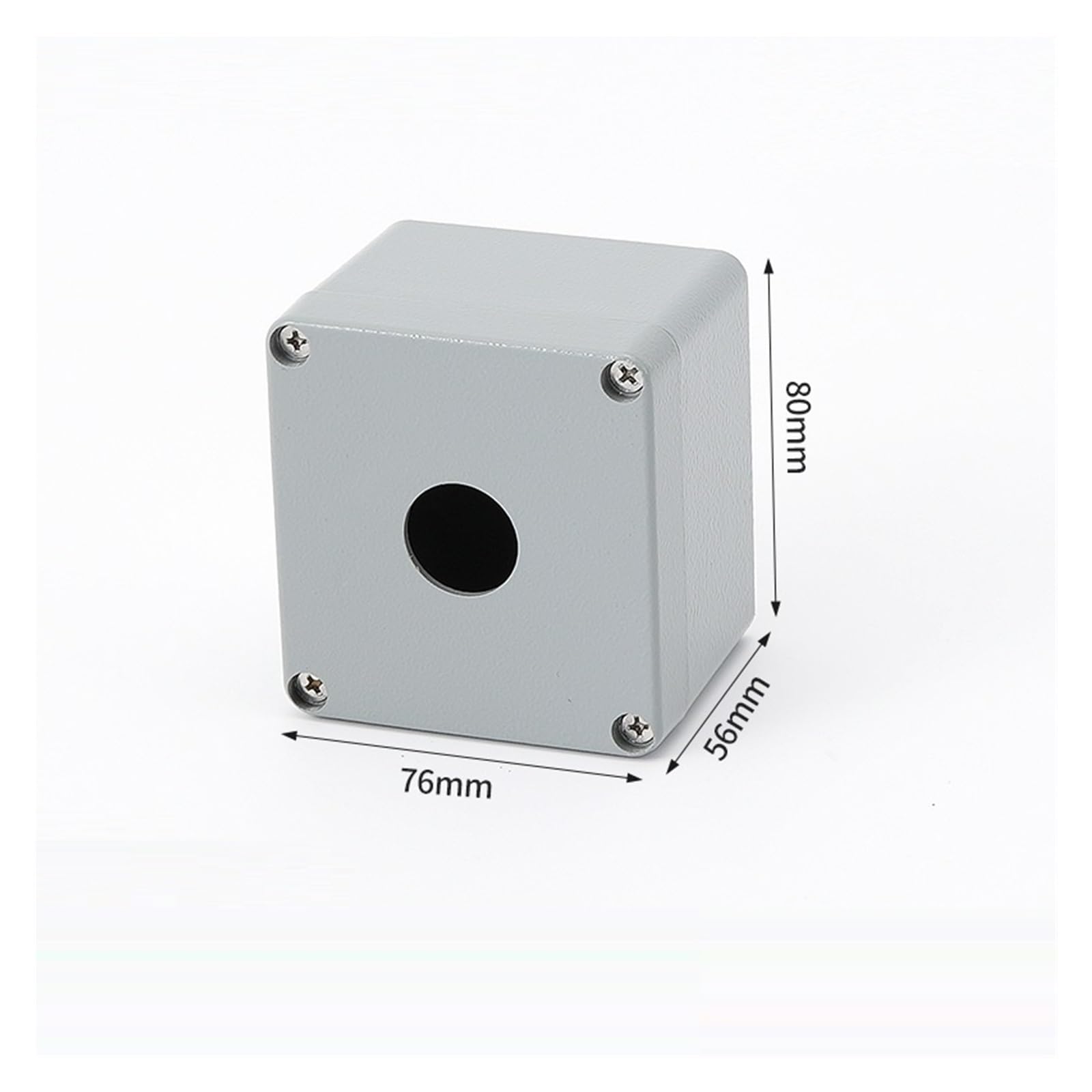 Boîtier de commande à boutons-poussoirs 1 boîtier à boutons en aluminium moulé sous pression, interrupteur étanche, arrêt d'urgence, voyant plat, 22 mm(80x76x56mm)
