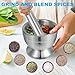 Pwkauka 18/8 (304) Stainless Steel Mortar and Pestle Set,Mortar and Pestle with Non-Slip Base for Spice Grinder, Herb Crusher, Pill Crusher, Pesto Maker for Kitchen, Easy to Clean