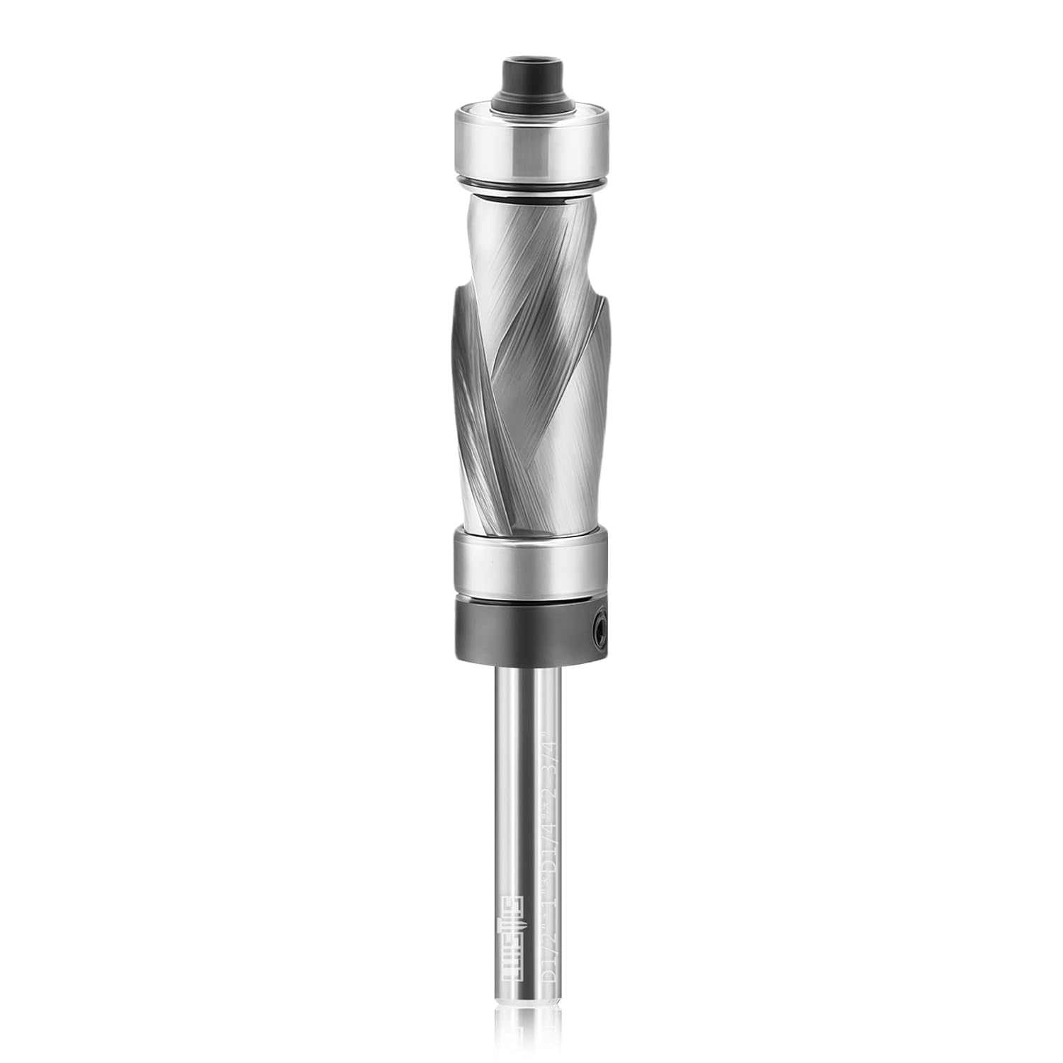 1/2 Inch Compression Flush Trim Router Bit, 1/4 Shank Top and Bottom Bearings Carbide Blade for Woodworking Trimming, Flush Cut Router Bit for Template and Pattern Work