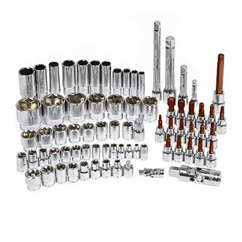 workpro coffret de douilles clés à cliquet et embouts professionnels en acier chrome vanadium pour réparation voiture auto mécanique avec malette 123 pièces