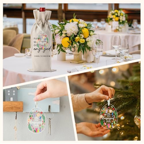 Image of Easter Engaged Gift Engagement Gifts for Couples Her, Engagement Party Decorations Gifts for Engaged Couple Pairs Well with Getting Engaged Wine Bottle Bag Acrylic Ornament 2026