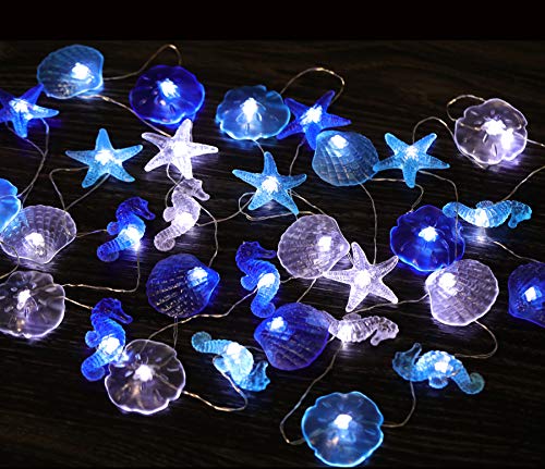 WSgift Coastal String Lights, 17.5 Ft 36 Cold White LED Beach Decorative String