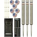 DESIGNA 22g 90% Tungsten American Flag Stars & Stripes Patriot X Steel Tip Dart Set, Red White & Blue, Flights & Shafts Included (2 Sets Each), w/Travel Case, 22 Grams