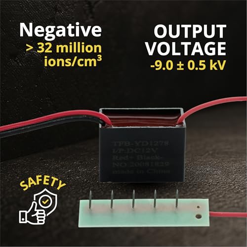 Image of Negative Ion Generator 12VDC - Plasma Ionizer Module with MicroPin Stainless Steel Needles for Static Applications, HVAC & Air Circulation Systems