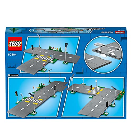 LEGO 60304 City Intersection à assembler, Jeu construction ville avec panneaux et routes à imbriquer pour garçon ou fille