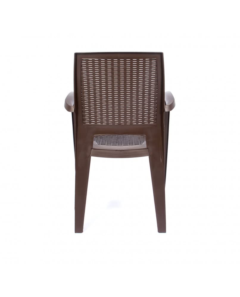 CREVICOSTA QUALITY MARK MARCAS DE CALIDAD - Conjunto Mesa Viana Monoblock + 4 sillas Caribe de Resina (Chocolate)