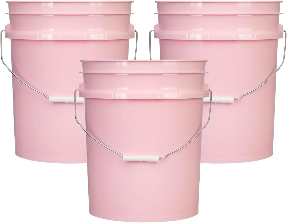 House Naturals 5 Gallon Premium HPDE Plastic Bucket - Made in USA Food Grade Storage Container, BPA Free All Purpose Pail (1, Purple)