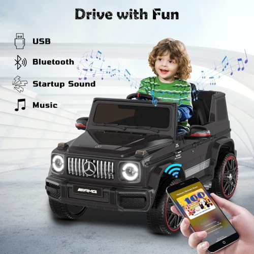 Image of ANPABO 12V 7AH Licensed Mercedes-Benz G63 Electric Car for Kids, Dark Black