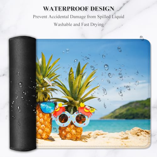 Image of Auhoahsil Large Gaming Mouse Pad, XXL 35.4 x 15.7 in Desk Mat, Pineapple