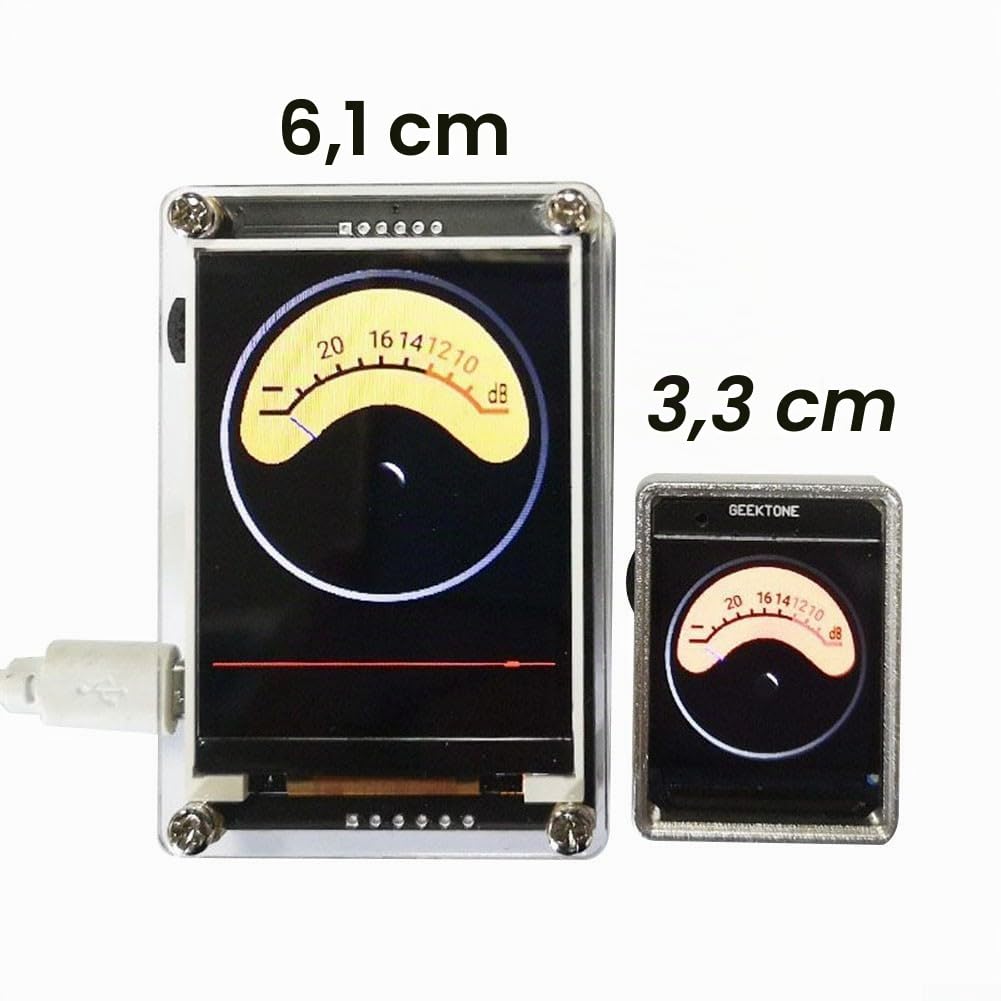 Besttoolifes Analizzatore di spettro audio, VU Meter di livello musicale a controllo vocale 2,4 pollici ritmo HD LCD Display di simulazione a colori 10 modalità USB Analizzatore di spettro audio