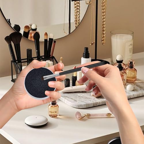 NICENEEDED Juego de Limpiador de Brochas de Maquillaje (8 Unidad), 2 Limpiador de Brochas de Maquillaje con 6 esponjas de Repuesto - imagen 6