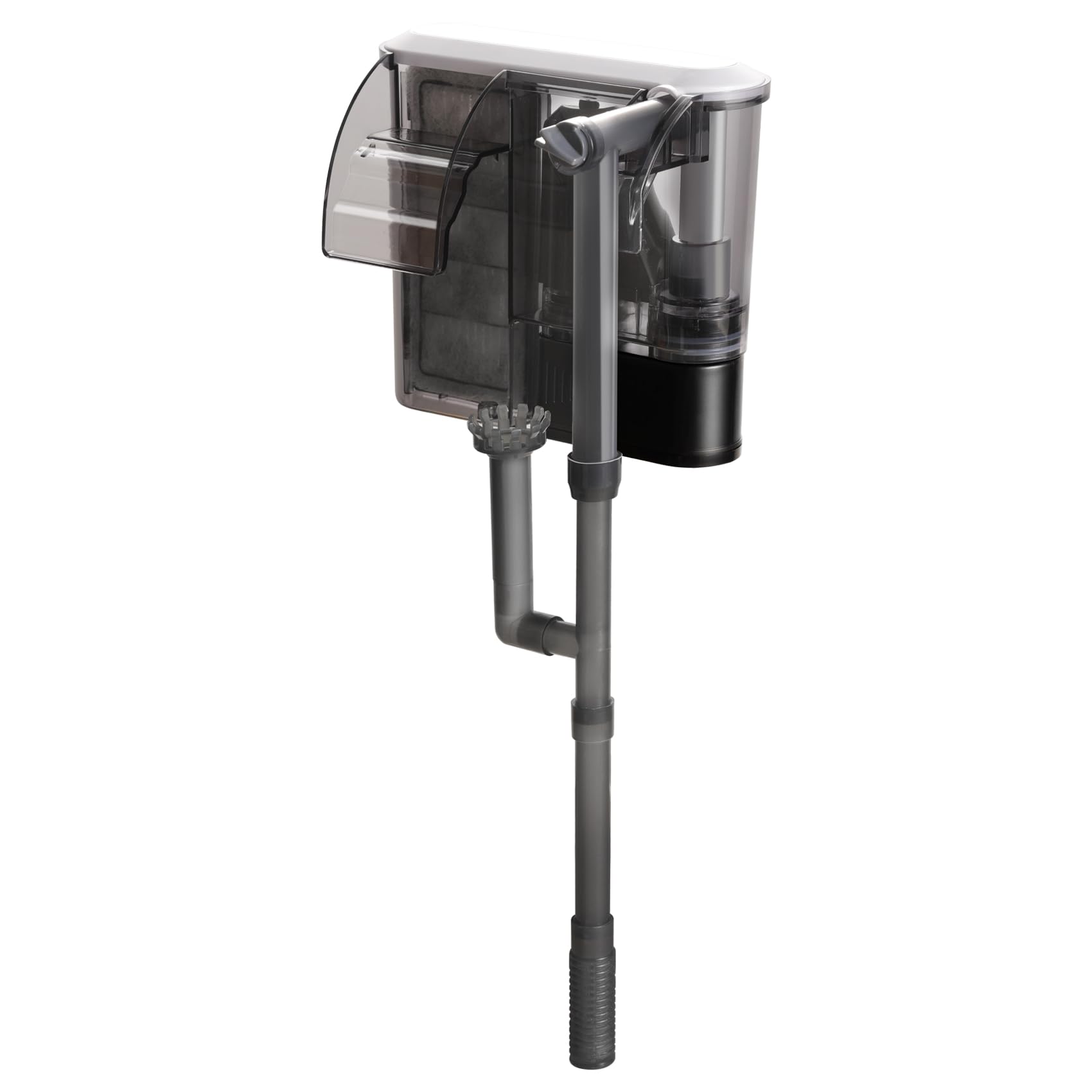 U1 Aquarium Filter with Built-in UV Sterilizer for Green Water Control, 2000mL Extra-Large Filter Chamber, Anti-Splash High Walls & Extended Adjustable Intake Pipe for 30-50 Gallon Fish Tanks