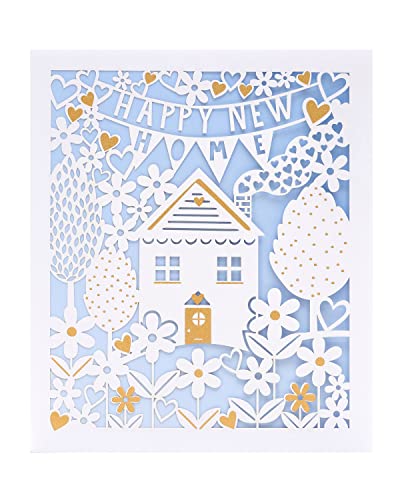 UK Greetings | New Home Card | House Warming | Her/Him | Lasercut Design | With Envelope | 19 x 16.5 cm
