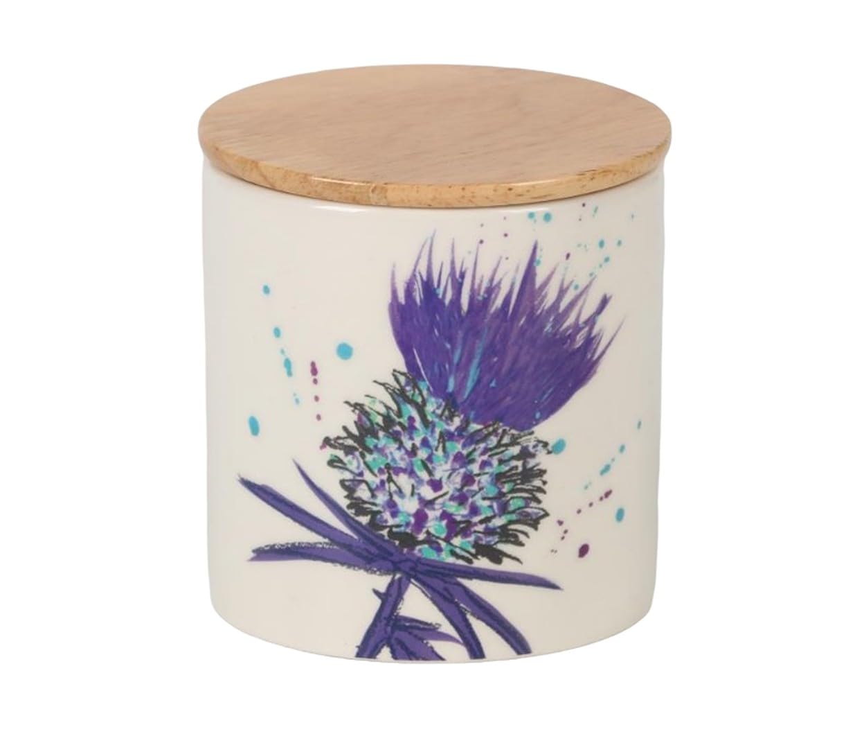 Couthie Thistle Ceramic Sugar Basin Canister Highland Cow Print Scottish Symbol Storage Containers Housewarming Gift Kitchen Present
