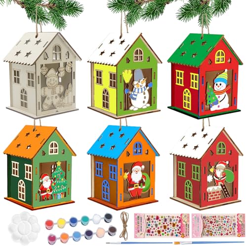 Forbabe 6 Set Weihnachtshaus Basteln Kinder, Bastelset Weihnachten...