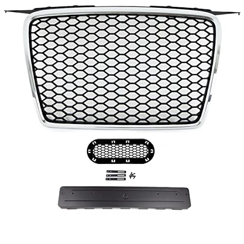 Limitazioni: non per RS3 Griglia a nido d\'ape nera cromata + supporto compatibile per Audi A3 8P dal 03 al 08 non RS3 DM parti auto 4124-H
