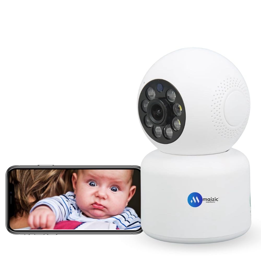 Maizic Smarthome Tiger-Eye 2MP 1080P Resolution | WiFi | Color Night Vision | PTZ Function | 360° View Real time | Two Way Audio | Alarm | Indoor Security Camera | No Installation Required