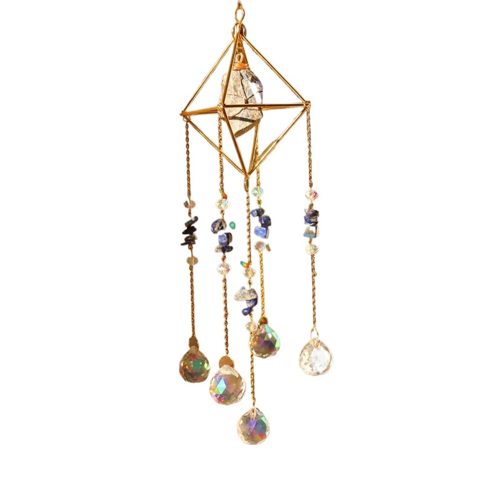 Ppqiru Style03 Moon Crystal Wind Chime Pendant For Home Decor Outdoor Garden Suncatcher Holiday Party Supplies For Decoration(Style03)