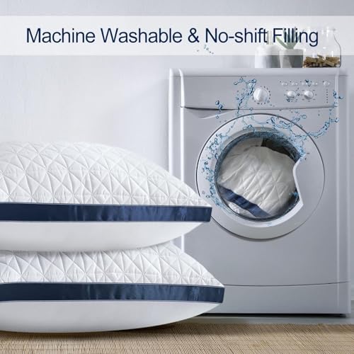 Slybear Kissen Kopfkissen 80x80 cm 2er Set,2X orthopädisches Seitenschläferkissen Nackenkissen mit Premium Mikrofaser Füllung, atmungsaktives Sitzkissen Sofakissen Schlafkissen weich & stützend