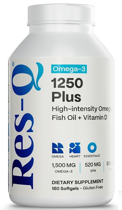 1250+ Omega-3 & Vitamin D3 Fish Oil Capsules