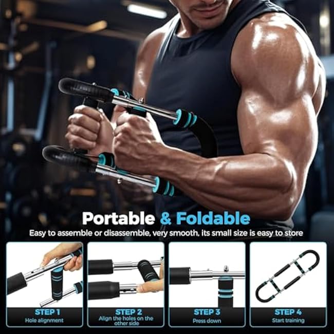 Twister Arm Trainer for Men - 110lbs Chest Workout Equipment & Arm Twister Exerciser Build Strength, Sculpt Upper Body - Adjustable Chest Builder & Arm Workout Device for Home Gym