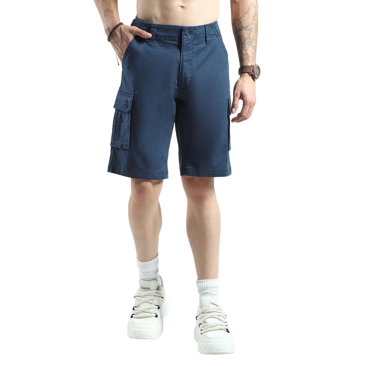monte carlo Men's Regular Fit Shorts | Mid Rise | Lightweight Summer Shorts |Button Closure | Side Pockets | Casual Short's for Men's-picture-54