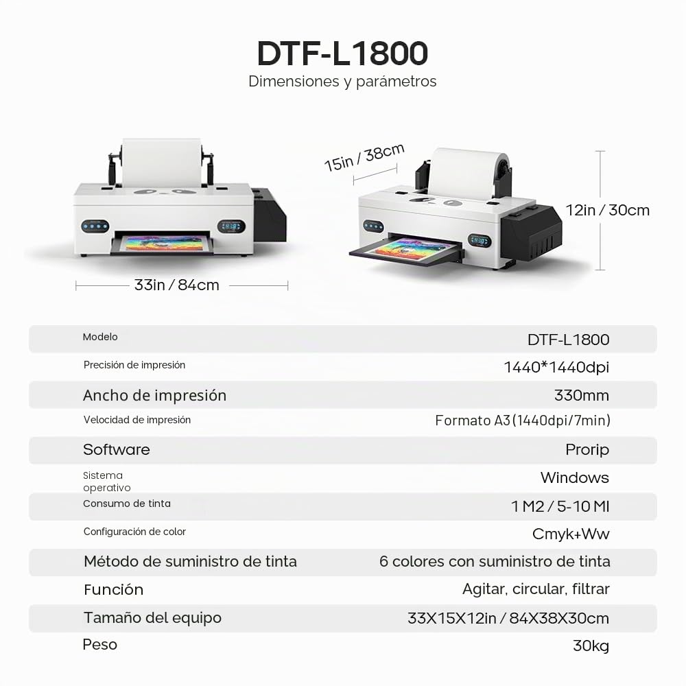Procolored F13 DTF Printer Kit Máquina de impresión Directa sobre película con Horno de curado Ciclo de Tinta Blanca para Camisetas DIY Uso en pequeñas Empresas