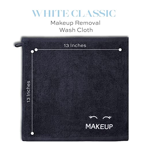 Bleach Safe Black Makeup Towels | Luxury Ultra Soft Cotton Face Washcloths Make Up Removal | 6 Pack #TOP1