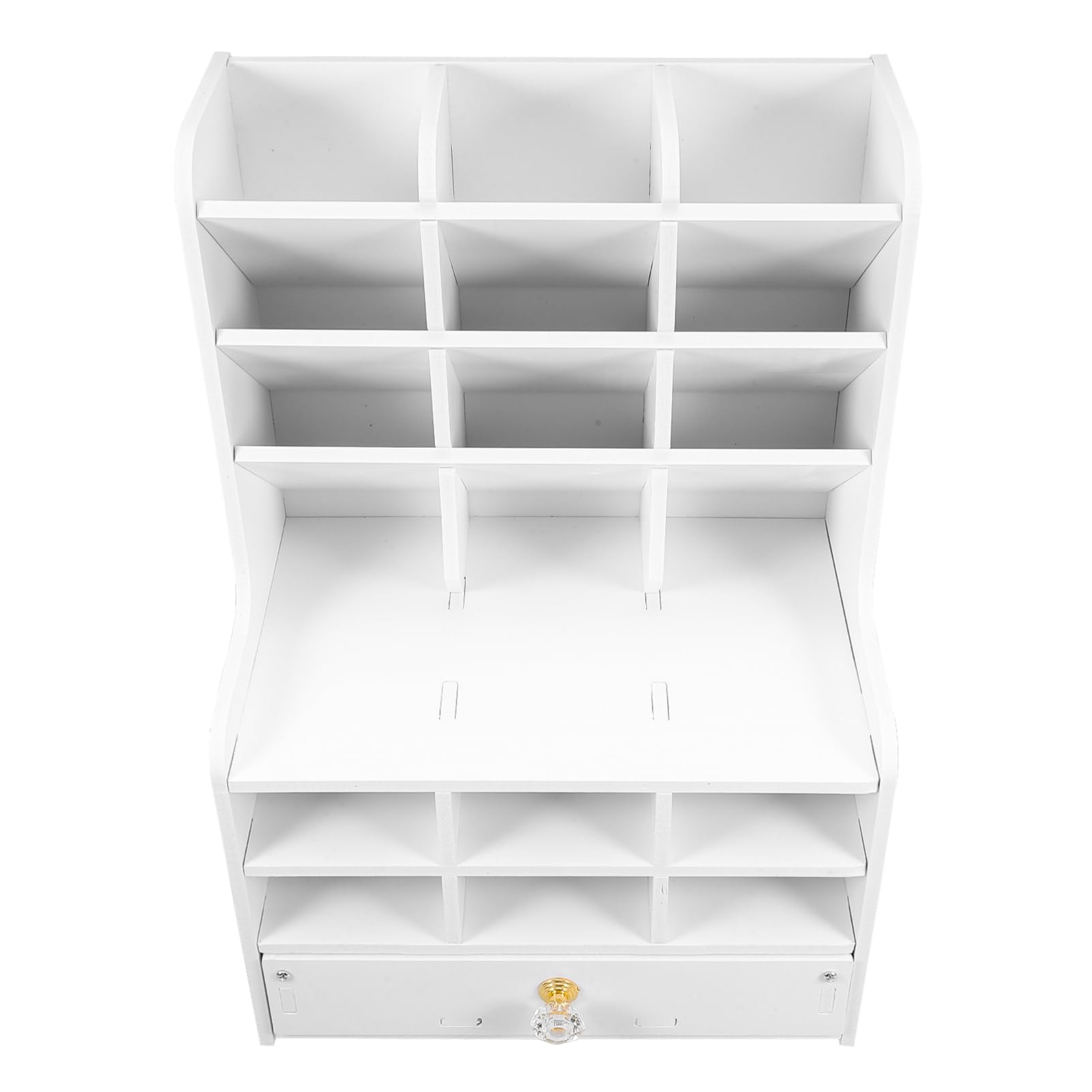TEHAUX Organizer per Penne in Pvc e Legno Contenitore Portaoggetti da Scrivania Scomparti Multipli per Cancelleria in Ufficio e Studio
