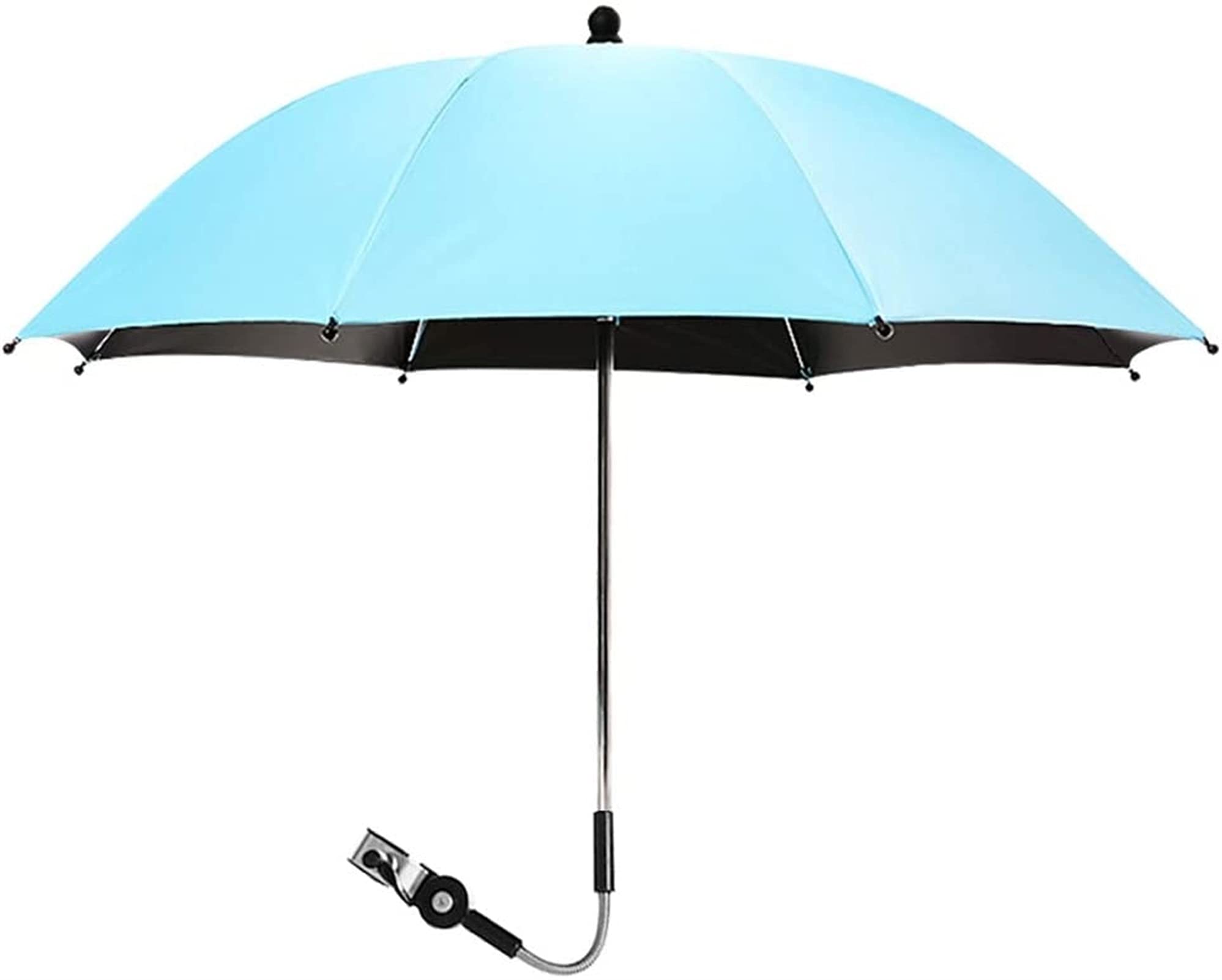 Parasol Universel Parasol pour Poussette Et Landau - Protection Anti UV 50+, Flexible Et Inclinable - Fixation Universelle pour Tube Rond Ou Ovale (Color : Blue, Size : 75cm)