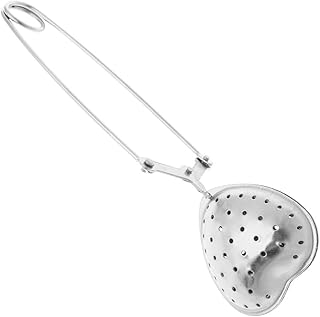 Hgfcdd Infuseur à thé en acier inoxydable avec poignée en forme de cœur Motif coloré 15.5 x 5 x 4.5cm Silver