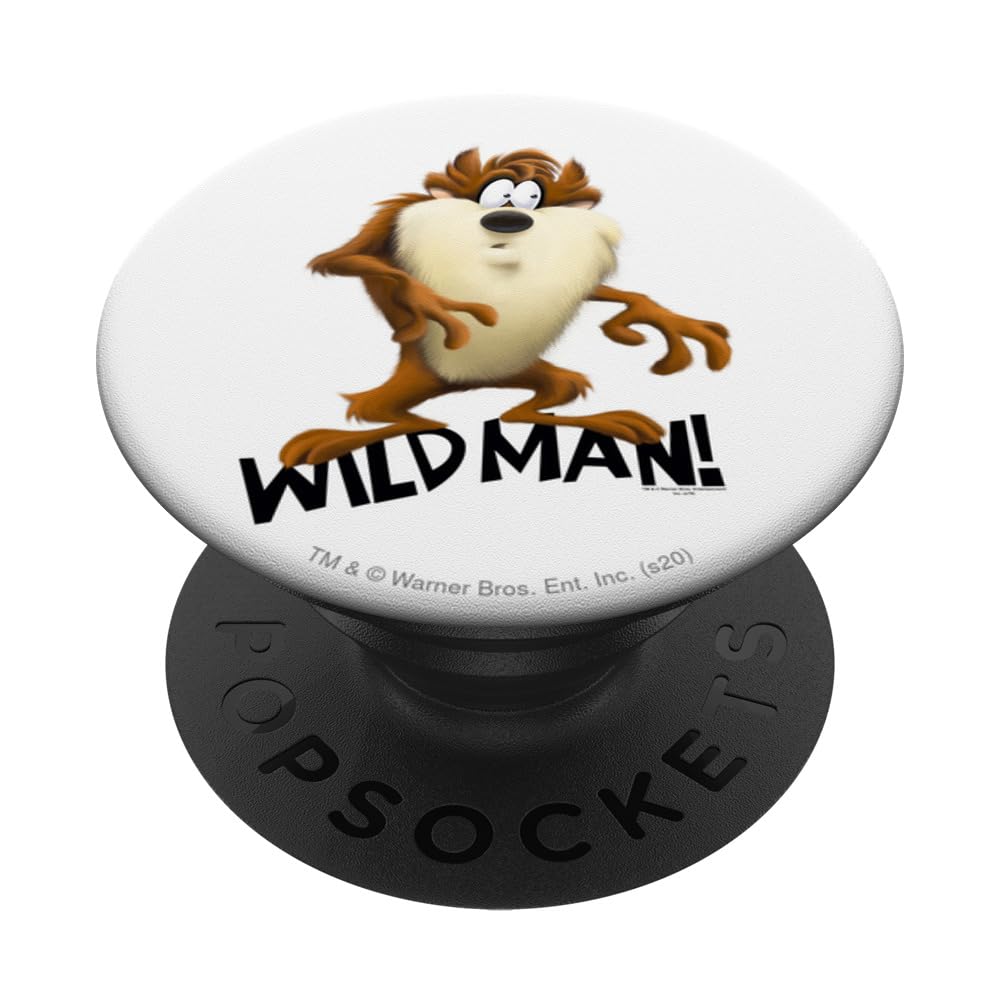 Looney Tunes Taz Wild Man PopSockets Swappable PopGrip, Black