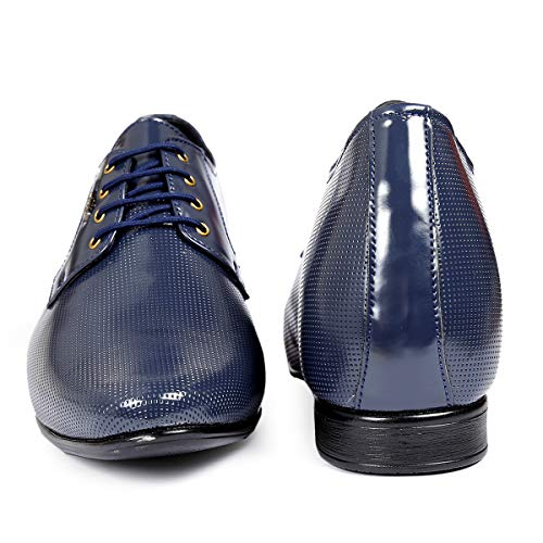 Image of BXXY Men's 9 cm (3.5 Inch) Height Increasing Dress Shoe Derby Lace-Up Formal Patent Faux Leather Shoes