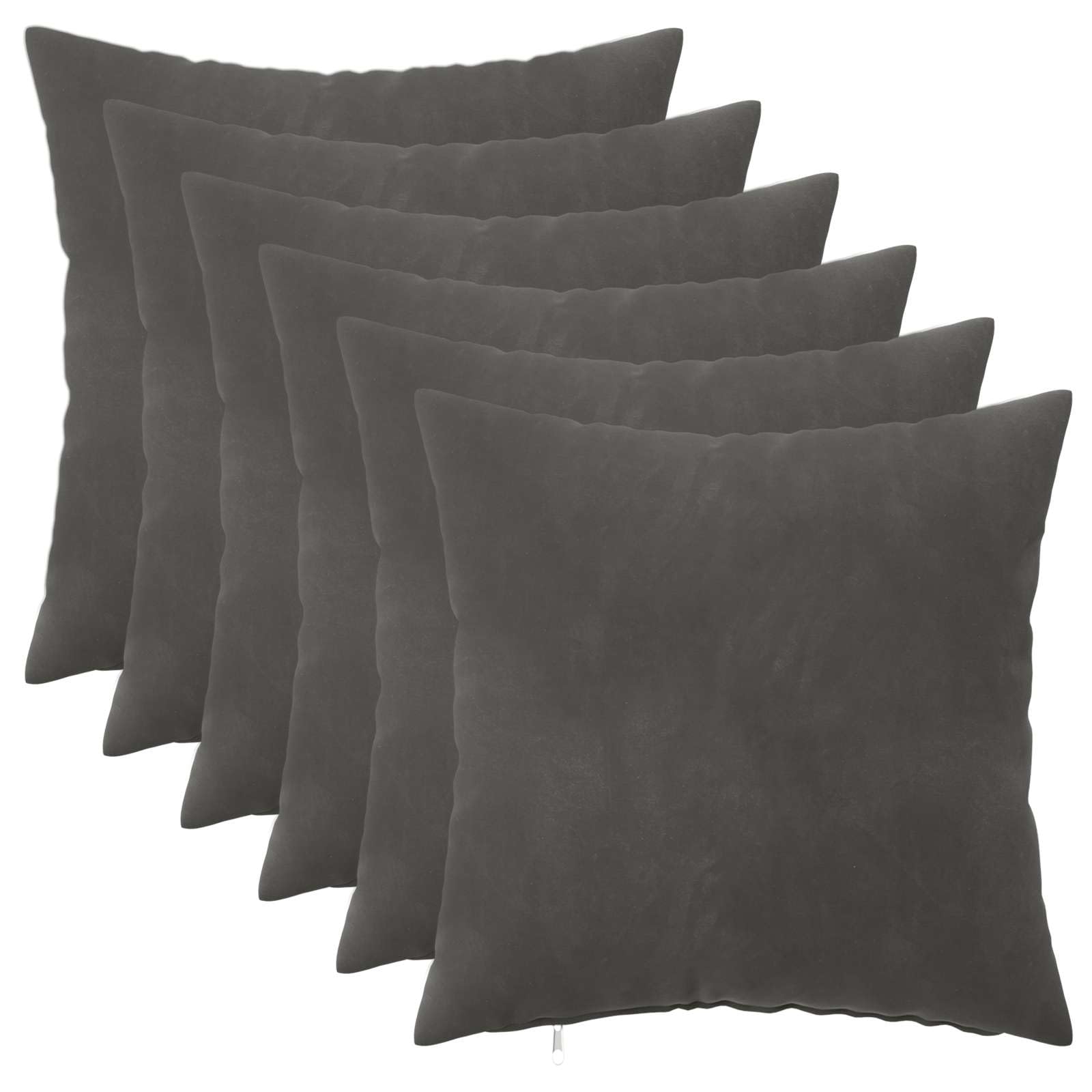 vidaXL Cushion with Pillow HEERLEN 6 pcs Dark Grey Velvet