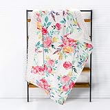TANOFAR Floral Baby Blankets, Minky Toddler Blanket for Boys Girls, Dotted Backing, Double Layer, Cr
